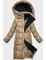 Dámská zimní bunda s kontrastní podšívkou Glakate beige (LU-238152#) Dámská zimní bunda s kontrastní podšívkou Glakate beige (LU-238152#)