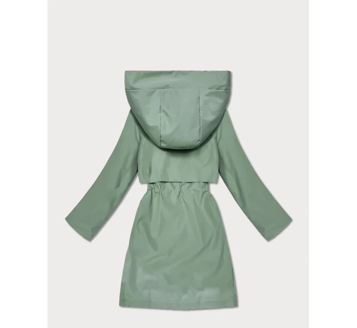 Lekka parka damska na podszewce Goodlookin szarozielona (KK60407-3#)