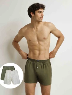 Pánské volné boxerky 2 ks DIM COTTON STRETCH LOOSE BOXER 2x - DIM - šedá