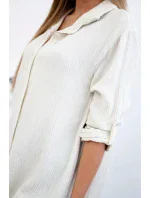 Bavlněná mušelínová košile světle béžová