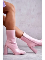 Dámské lakované kozačky Růžove model 21596921 - Boto