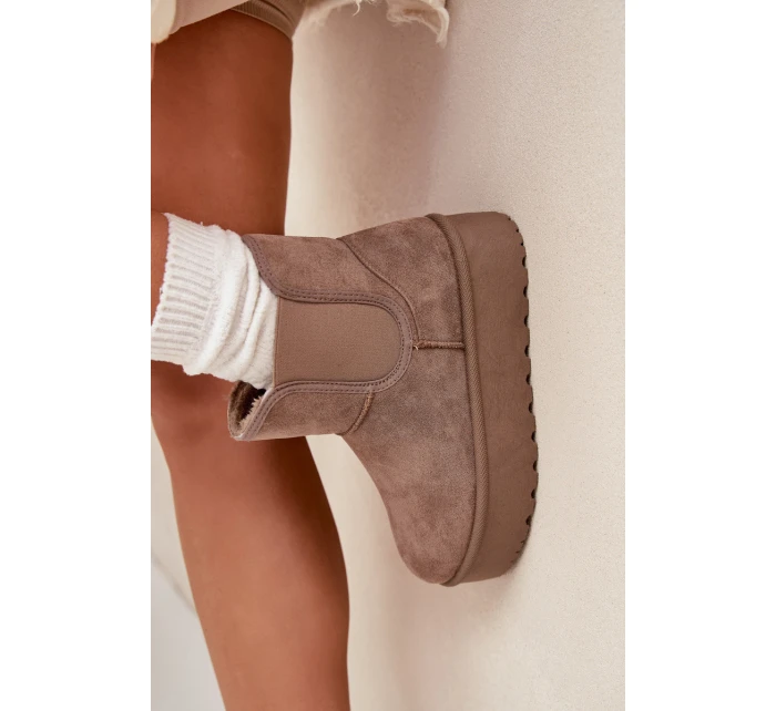 Dámské Sněhule S Elastickou Vsadkou Khaki Kiora