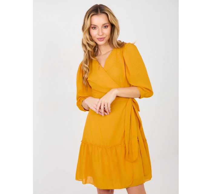 Šaty LK SK 508027.34P tmavě žluté Šaty LK SK 508027.34P tmavě žluté
