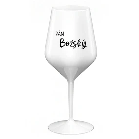 PÁN BOŽSKÝ - biely nerozbitný pohár na víno 470 ml