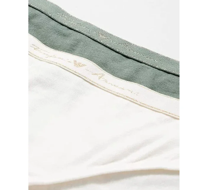 Dámské brazilské kalhotky 2 pack 163337 1A223 - 75910 - zelená/bílá - Emporio Armani Dámské brazilské kalhotky 2 pack 163337 1A223 - 75910 - zelená/bílá - Emporio Armani