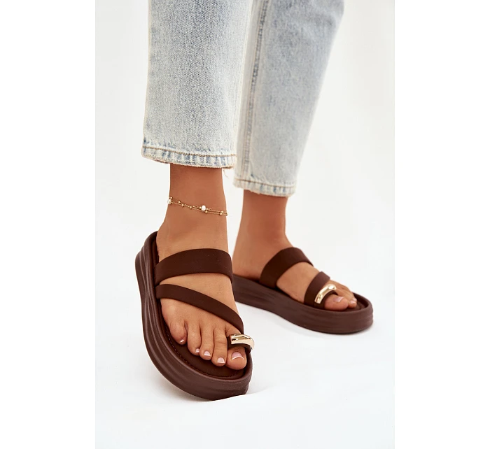 Dámské pantofle Farielle LS-170 hnědé - Bestelle