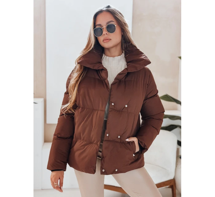 Dámská prošívaná zimní bunda LARO hnědá FashionStreet TY4958