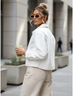 Dámská džínová bunda bílá FashionStreet TY5599 Dámská džínová bunda bílá FashionStreet TY5599