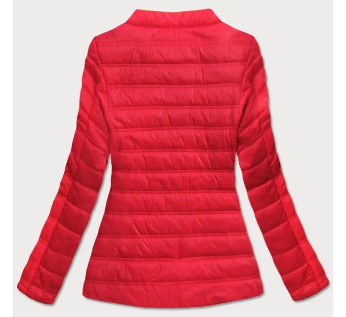 Červená prošívaná bunda s kulatým výstřihem model 16143411 - LHD Červená prošívaná bunda s kulatým výstřihem model 16143411 - LHD