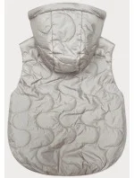 Světle béžová krátká dámská vesta s odepínací kapucí model 19709957 - BH FOREVER