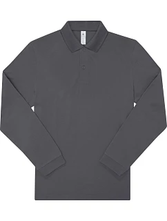 B&C My Polo 210 LSL Piqué polo s dlouhým rukávem z těžké bavlny 01.U427 dark grey