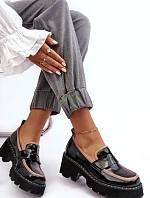 Kožené dámské mokasíny D&A MR870-32 černé