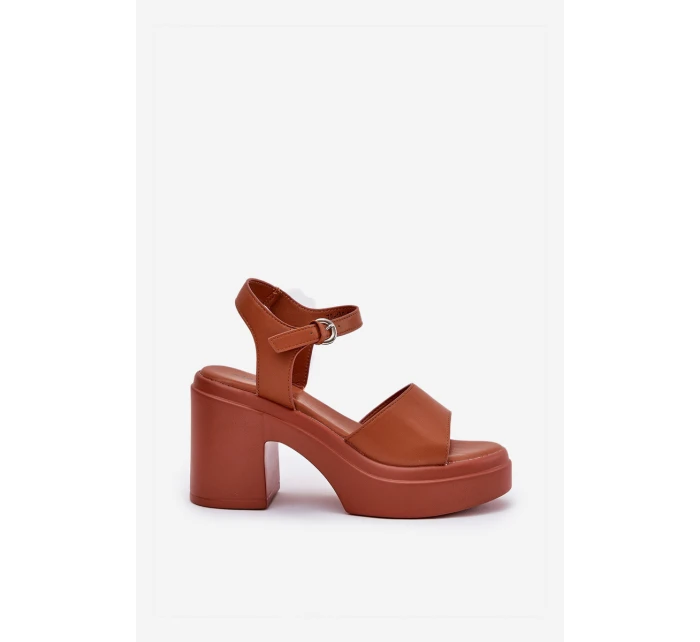 Dámské Sandály Na Podpatku A Platformě Z Eko Kůže Camel model 21687160 - Boto Dámské Sandály Na Podpatku A Platformě Z Eko Kůže Camel model 21687160 - Boto