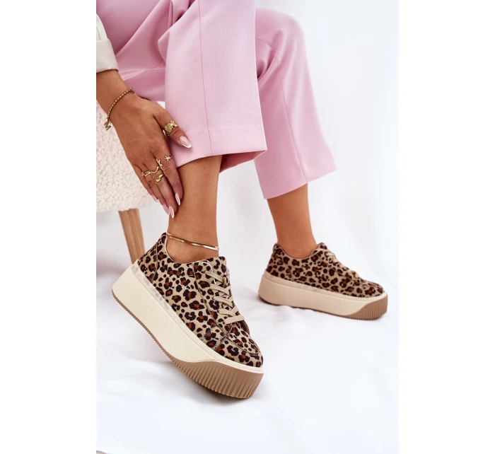 Tenisky Na Masivní Platformě Hladké Béžové Tirvanis Tenisky Na Masivní Platformě Hladké Béžové Tirvanis