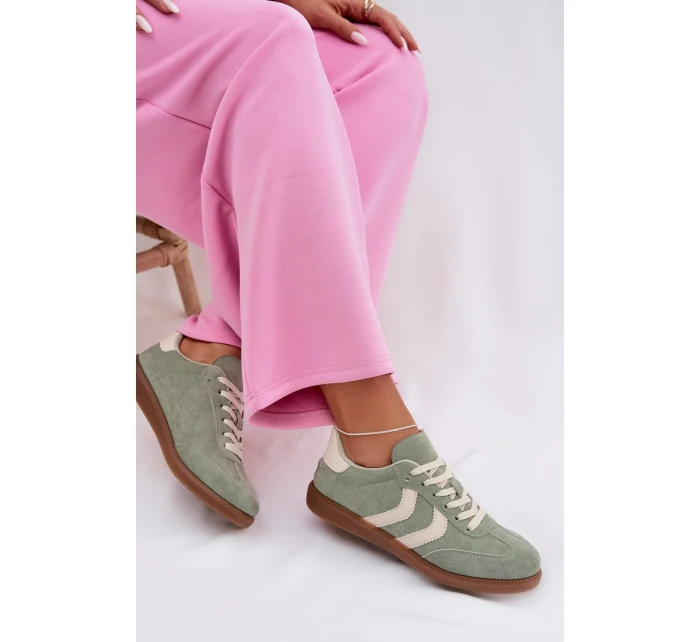 Dámské tenisky z eko semiše zelené model 22027738 - EVENTO