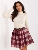 Spódnica MI SD model 21389032 bordowy - FPrice Spódnica MI SD model 21389032 bordowy - FPrice