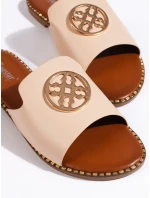 Praktické hnědé nazouváky dámské bez podpatku Praktické hnědé nazouváky dámské bez podpatku