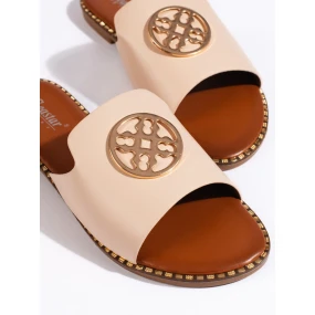 Praktické hnědé  nazouváky dámské bez podpatku