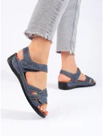 Trendy sandály dámské modré na klínku Trendy sandály dámské modré na klínku