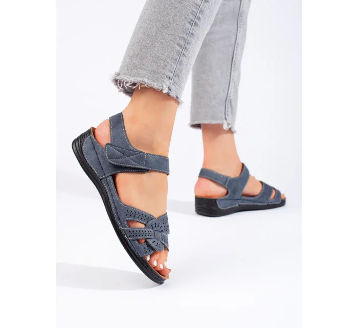 Trendy sandály dámské modré na klínku Trendy sandály dámské modré na klínku