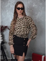 dámská oversize halenka s leopardím vzorem model 21982070 - Dstreet