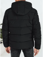 Pánská prošívaná zimní bunda s kapucí černá model 21991468 - Dstreet