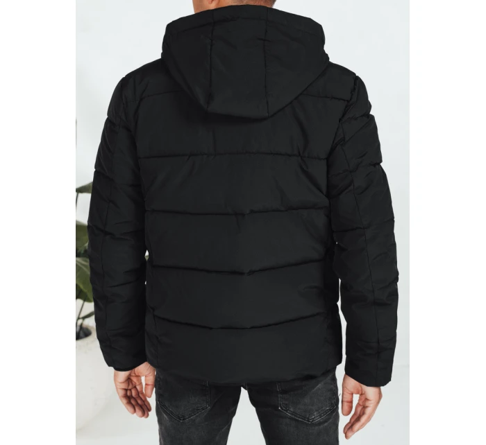 Pánská prošívaná zimní bunda s kapucí černá model 21991468 - Dstreet
