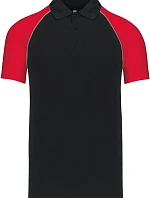 Kariban K 226 Baseballové piqué polo 20.K226 black/light grey/red