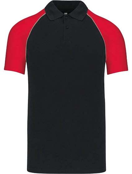 Kariban K 226 Baseballové piqué polo 20.K226 black/light grey/red Kariban K 226 Baseballové piqué polo 20.K226 black/light grey/red
