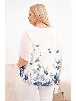 Dámská halenka Plus Size s krátkým rukávem a květinovým potiskem model 22069965 - K-Fashion