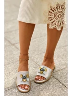 Dámské Sandály S Ozdobami model 21665122 Béžové - S.Barski Dámské Sandály S Ozdobami model 21665122 Béžové - S.Barski