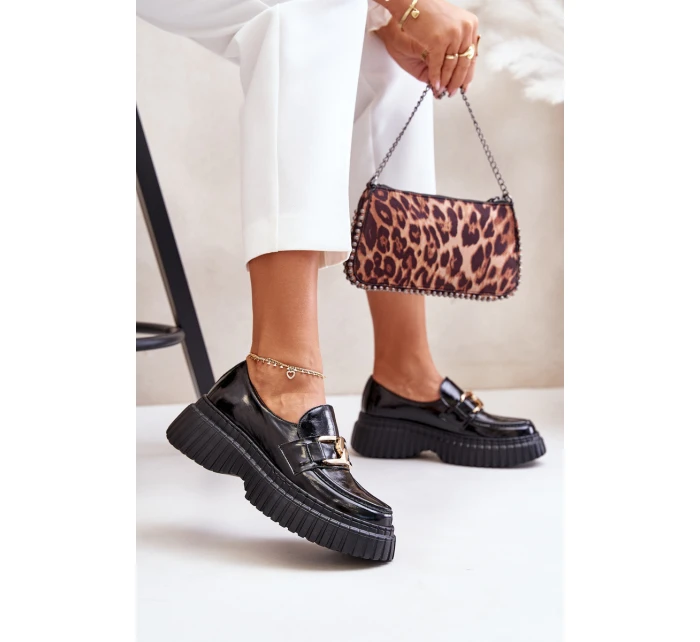 model 21673783 Lakované Polobotky Mokasíny Dámské Z Přírodní Kůže Tmavě Zelené - Zazoo