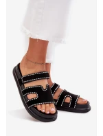 Dámské Pantofle S Dekorací Na Platformě Černé model 21703952 - Boto Dámské Pantofle S Dekorací Na Platformě Černé model 21703952 - Boto