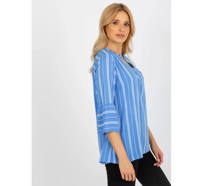 Dámská halenka D73771M11062C modrá - FPrice Dámská halenka D73771M11062C modrá - FPrice