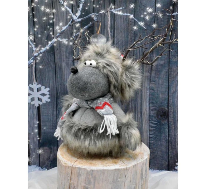 FURNISHED RENNIFER WITH ILLUMINATED TORCH Grey 20x35x47CM dětské