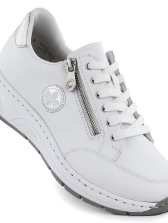 Dámské kožené polobotky bílé Rieker N6508-80