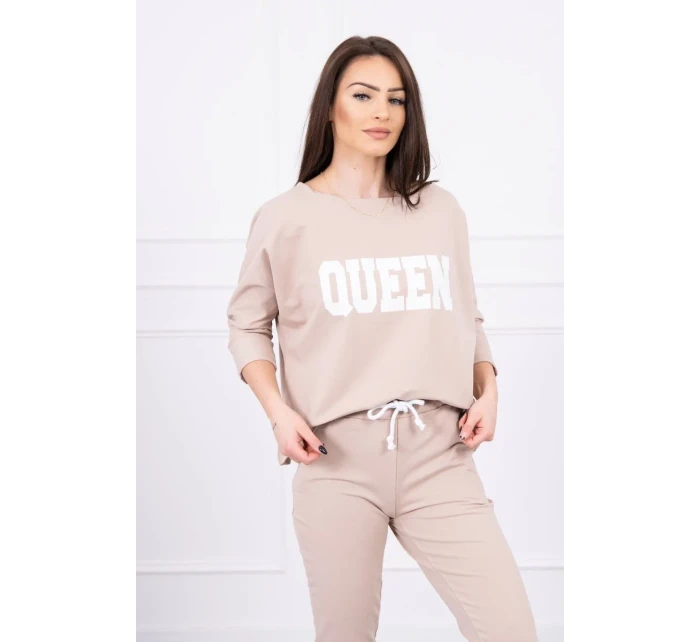 Sada s potiskem Queen béžová