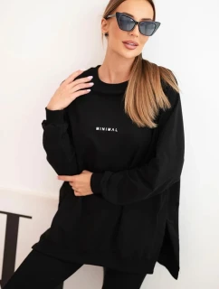 Dámský bavlněný komplet mikina a legíny s nápisem Minimal černý
