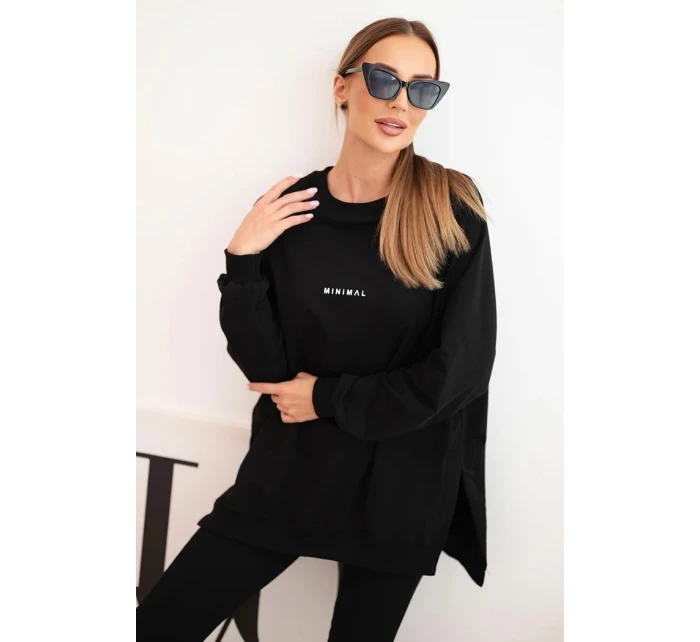Dámský bavlněný komplet mikina a legíny s nápisem Minimal černý