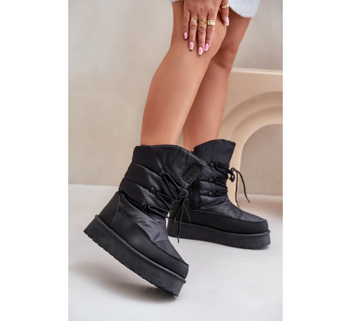 Sněhule na platformě se zipem Big Star model 21678314 Černé - Big Star Shoes
