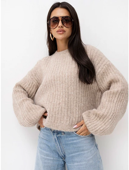 Sweter PM SW model 22334149 beżowy - FPrice Sweter PM SW model 22334149 beżowy - FPrice