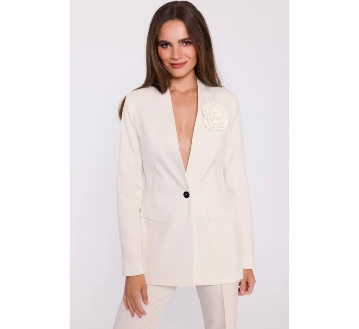 Květinové sako kost model 20502942 - STYLOVE Květinové sako kost model 20502942 - STYLOVE