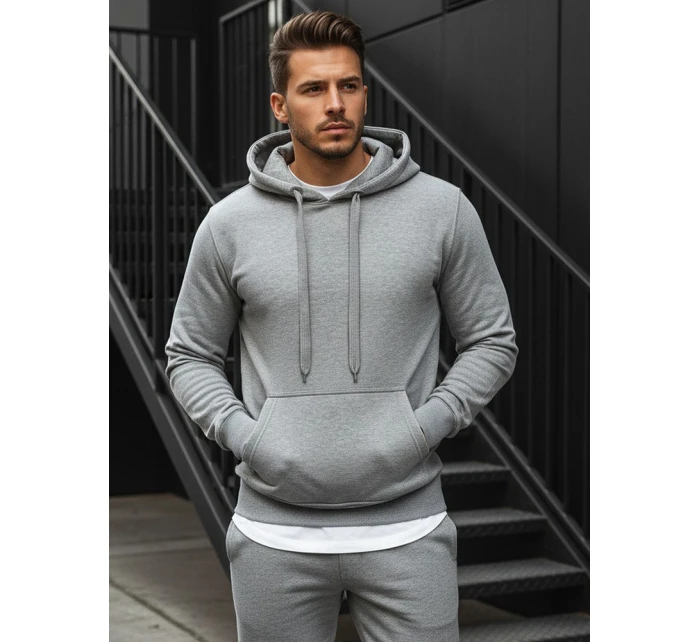 Pánská mikina s kapucí šedá BX3646