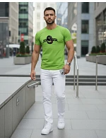 Pánské tričko SUPERIOR s potiskem limetkově zelené FashionStreet NX5015R Pánské tričko SUPERIOR s potiskem limetkově zelené FashionStreet NX5015R