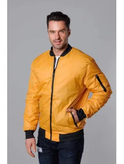Tmavě žlutá pánská bunda typu "bomber" s podšívkou model 18344999 - J.STYLE