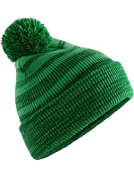Beechfield B 476 Pletená čepice s bambulí "Team Stripe" 53.0476 green