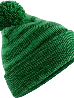 Beechfield B 476 Pletená čepice s bambulí "Team Stripe" 53.0476 green