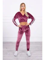 Velurová souprava s nápisem Queen tmavě růžová Velurová souprava s nápisem Queen tmavě růžová