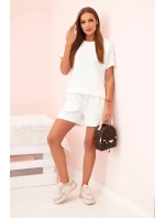 Dámský punto set s krátkými rukávy a šortkami ecru Dámský punto set s krátkými rukávy a šortkami ecru