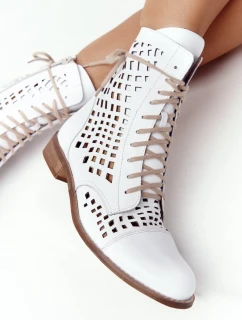 Prolamované Kožené Boty Nicole model 21549674 Bílé - Zazoo